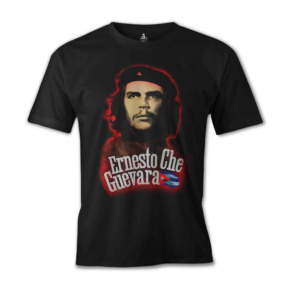 Che Guevara - Flag Siyah Erkek Tshirt