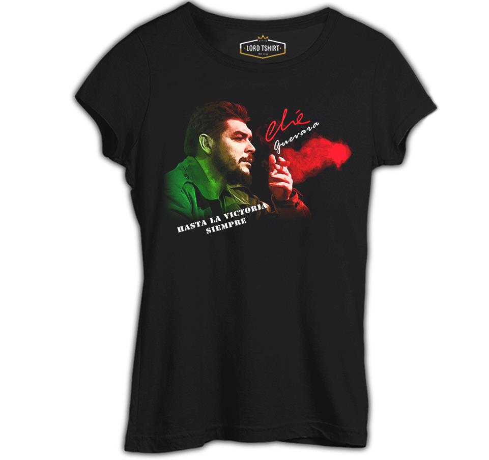 Che Guevara - Green Red Siyah Kadın Tshirt