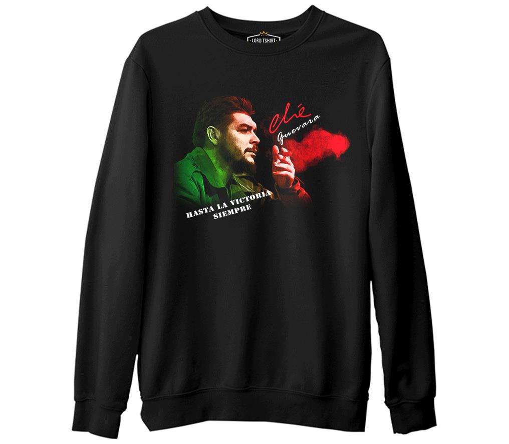 Che Guevara - Green Red  Siyah Erkek Kalın Sweatshirt