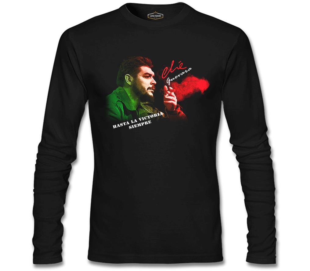 Che Guevara - Green Red Siyah Erkek Sweatshirt
