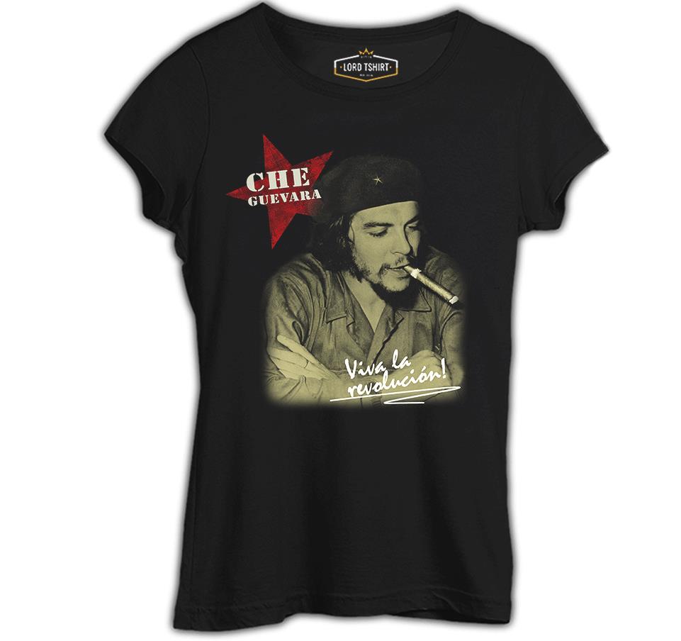 Che Guevara - Puro Siyah Kadın Tshirt