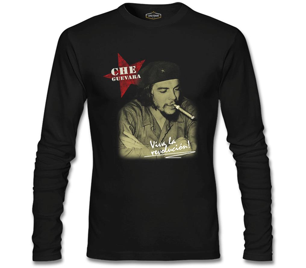 Che Guevara - Puro Siyah Erkek Sweatshirt