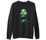 Che Guevara - Smoke 2  Siyah Erkek Kalın Sweatshirt