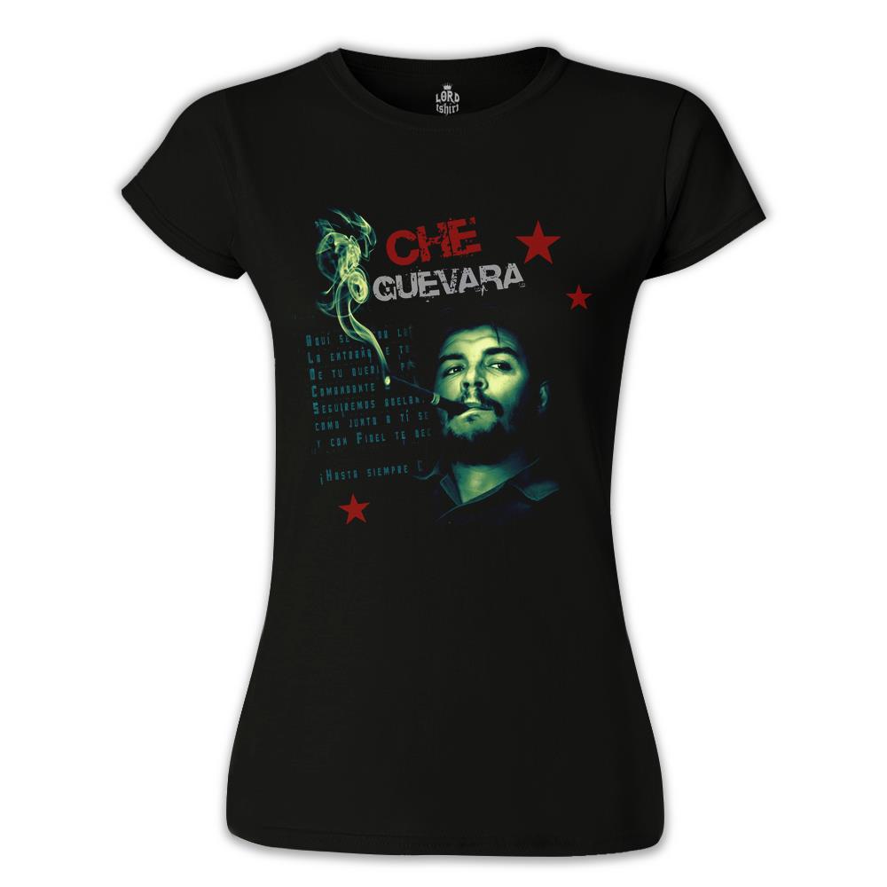 Che Guevara - Smoke Siyah Kadın Tshirt