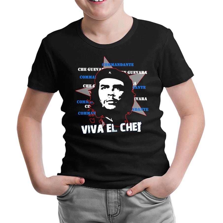 Che Guevara - Viva Siyah Çocuk Tshirt