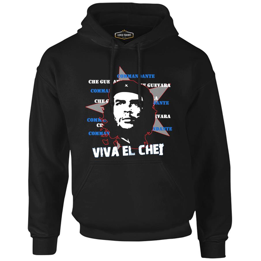Che Guevara - Viva Siyah Erkek Fermuarsız Kapşonlu