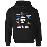 Che Guevara - Viva Siyah Erkek Fermuarsız Kapşonlu
