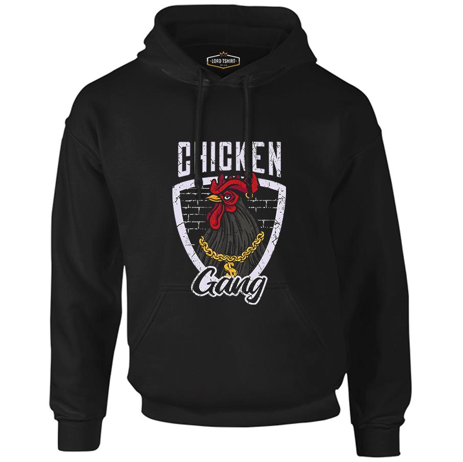 Chicken Gang Black Men's Zipperless Hoodie