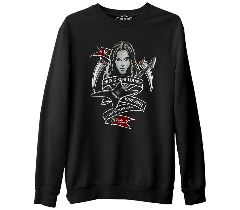 Chuck Schuldiner - 1967 Siyah Erkek Kalın Sweatshirt