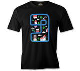 City Roads and Houses in Kids Style Siyah Erkek Tshirt