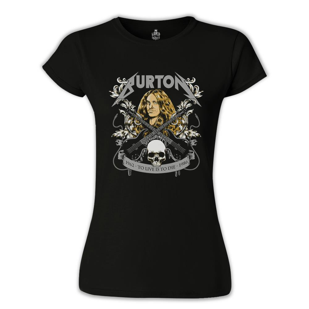 Cliff Burton - To Live Is To Die Black Women's Tshirt