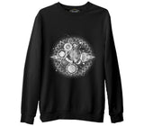 Clock Universe in DNA Chains Abstract Siyah Erkek Kalın Sweatshirt