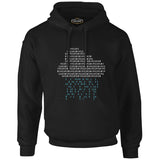 Cloud with Binary Code Numbers Siyah Erkek Fermuarsız Kapşonlu
