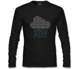 Cloud with Binary Code Numbers Siyah Erkek Sweatshirt