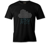 Cloud with Binary Code Numbers Siyah Erkek Tshirt