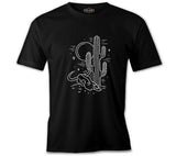 Çölde Kaktüs Siyah Erkek Tshirt
