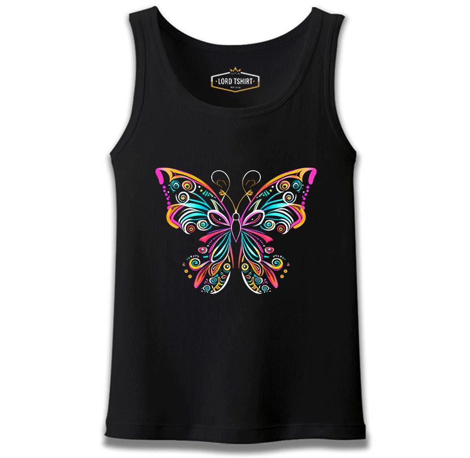 Colorful Butterfly in Geometrical Style Siyah Erkek Atlet