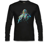 Colorful Octopus Siyah Erkek Sweatshirt