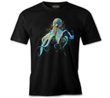 Colorful Octopus Siyah Erkek Tshirt