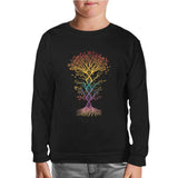 Colorful Tree Shaped Like DNA Black Kids Sweatshirt