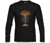 Colorful Tree Shaped Like DNA Siyah Erkek Sweatshirt