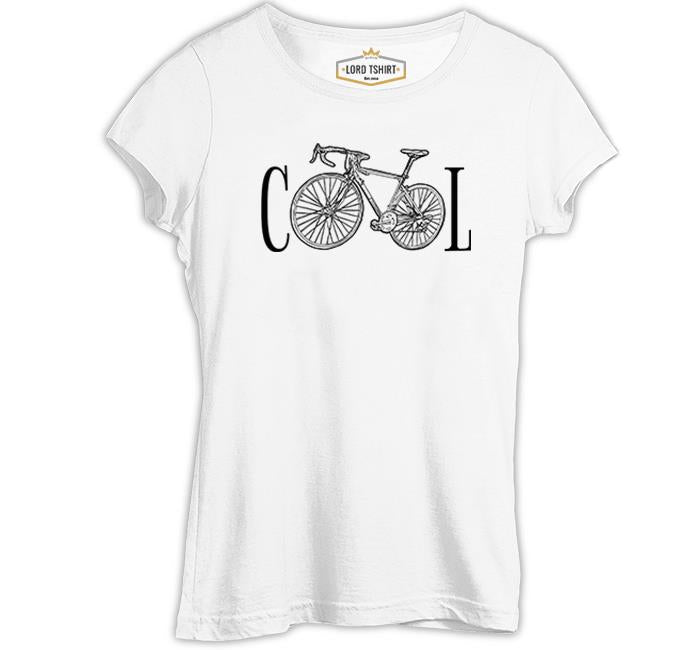 Cool Bicycle Beyaz Kadın Tshirt