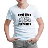 Cool Kids Play Chess White Kids Tshirt