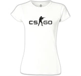 Counter Strike - CS Logo Beyaz Kadın Tshirt