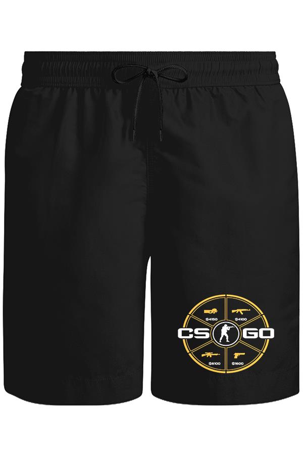Counter Strike - Go Unisex Siyah Şort