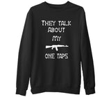 Counter Strike - My One Taps Black Men's Thick Sweatshirt