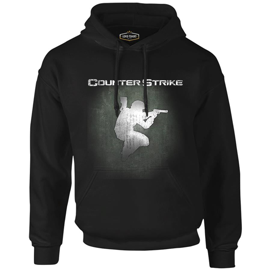 Counter Strike Siyah Erkek Fermuarsız Kapşonlu
