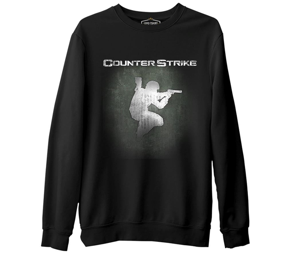 Counter Strike  Siyah Erkek Kalın Sweatshirt