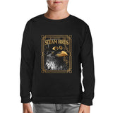 Crow with a Hat Black Kids Sweatshirt