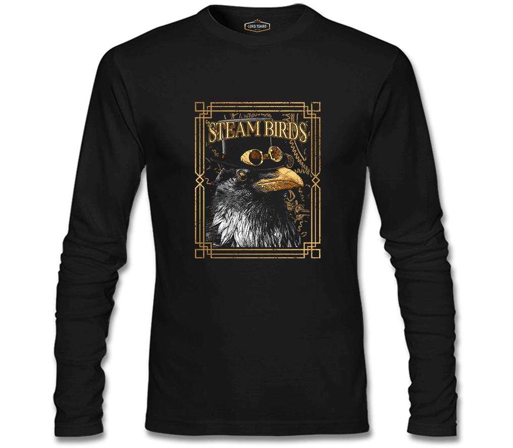 Crow with a Hat Siyah Erkek Sweatshirt