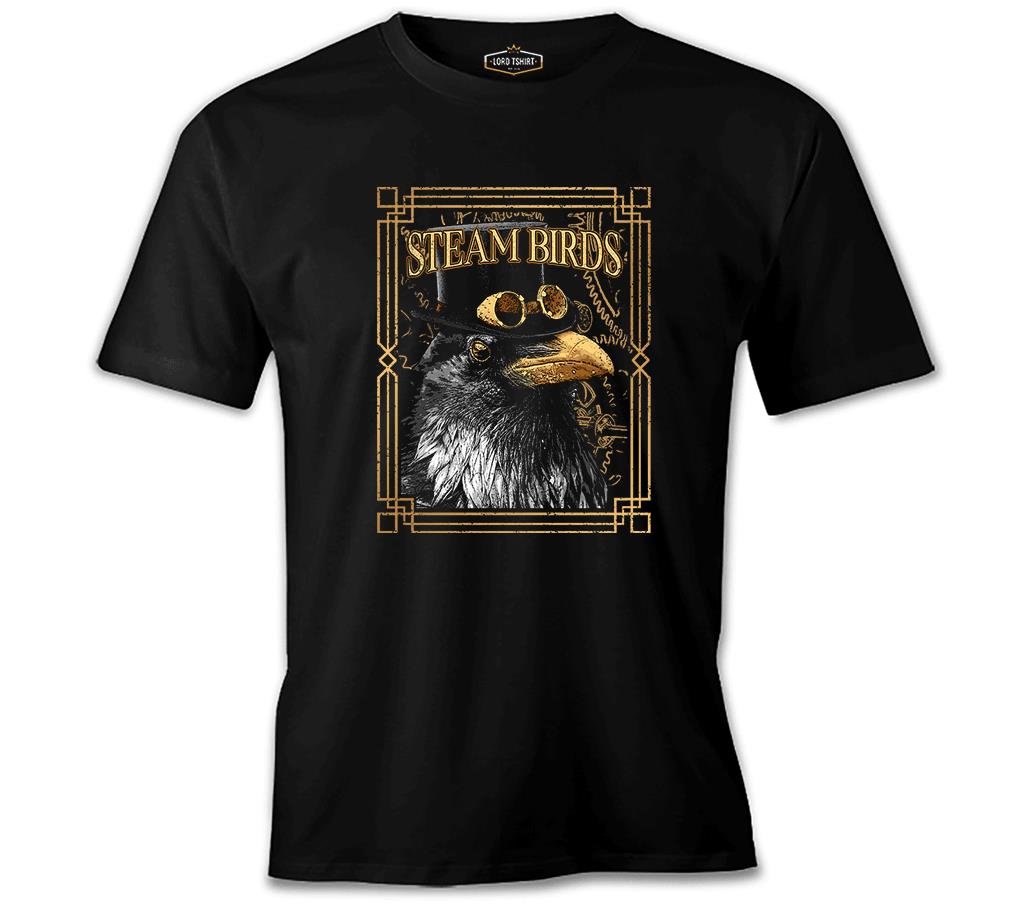 Crow with a Hat Siyah Erkek Tshirt