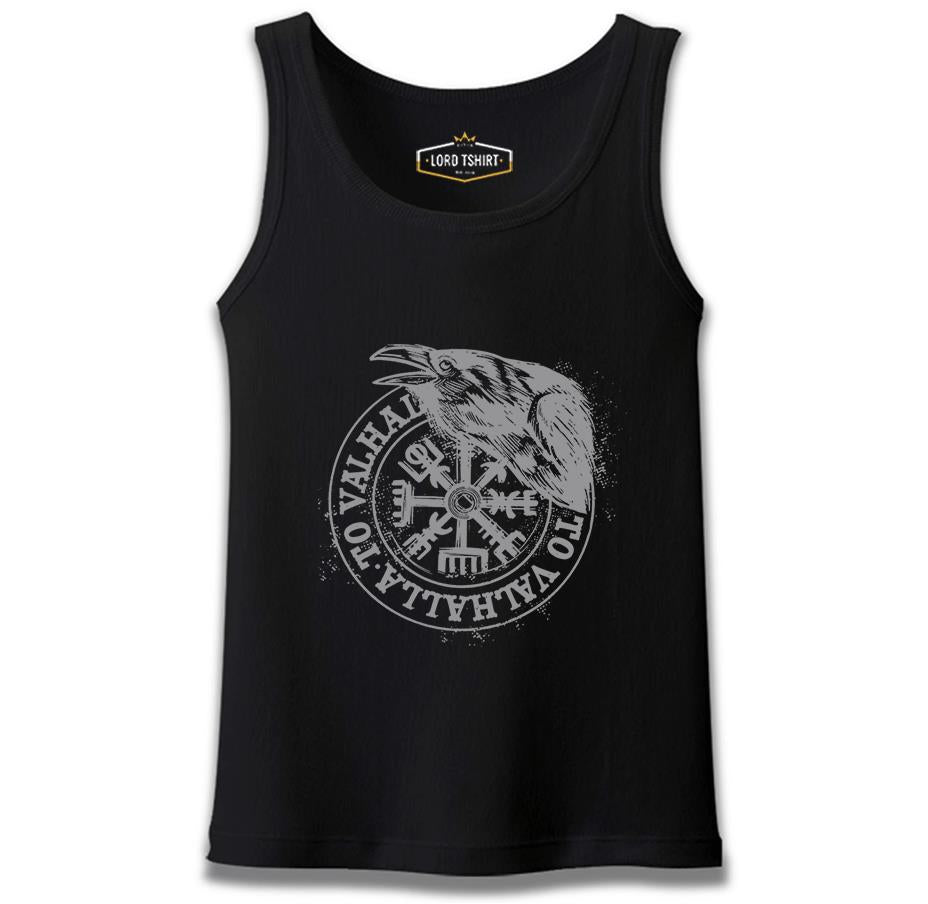 Crow with Vallaha Viking Sign Siyah Erkek Atlet