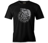 Crow with Vallaha Viking Sign Black Men's Tshirt