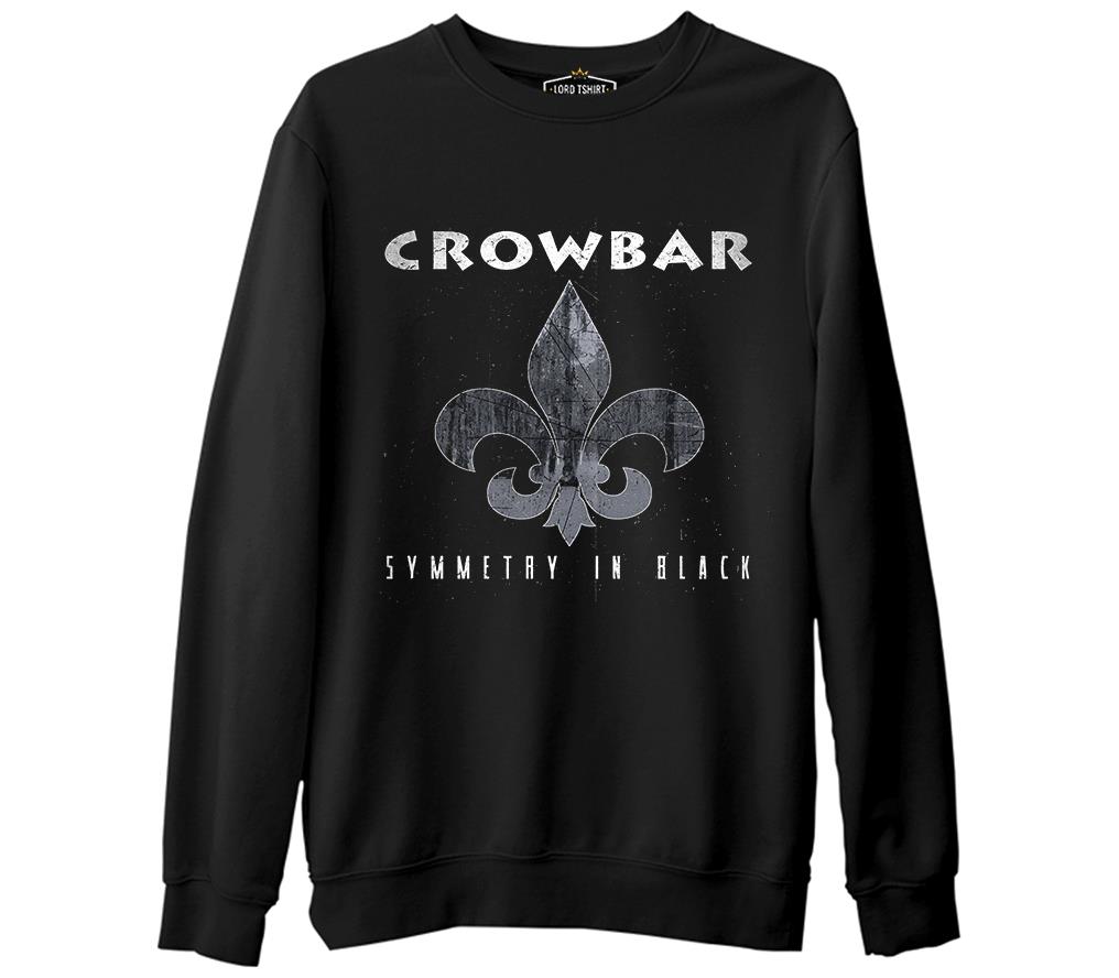 Crowbar - Symmetry in Black  Siyah Erkek Kalın Sweatshirt