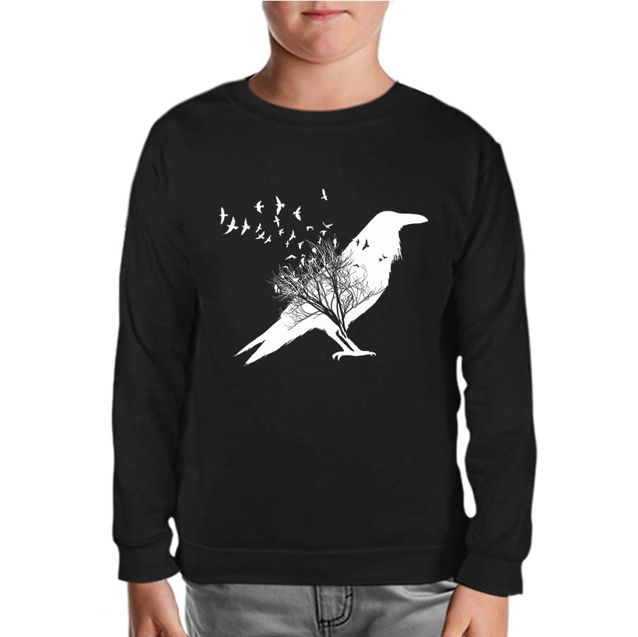Crows in Tales Black Kids Sweatshirt