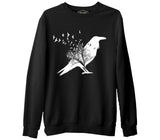 Crows in Tales Siyah Erkek Kalın Sweatshirt