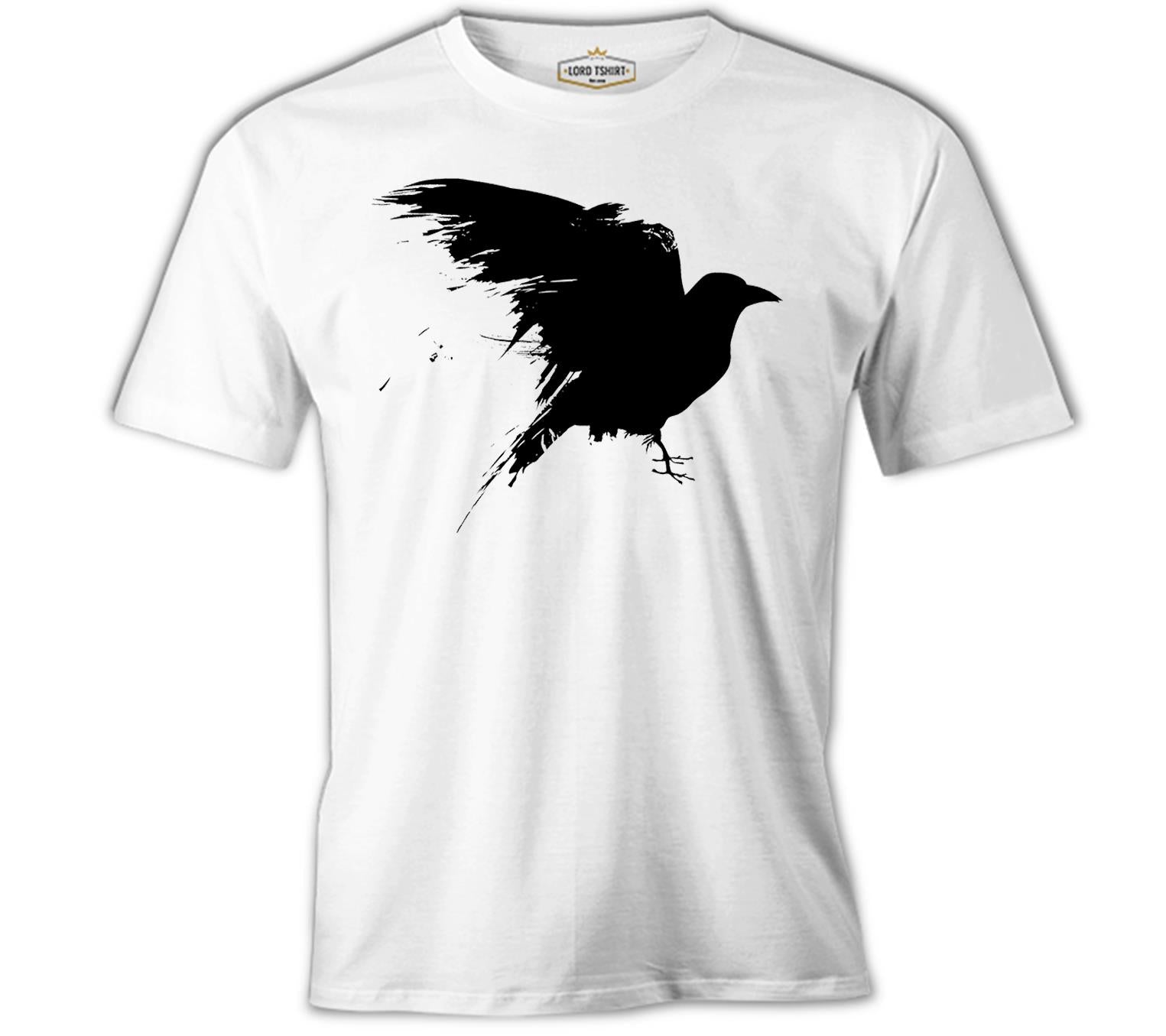 Crows on Trees Beyaz Erkek Tshirt