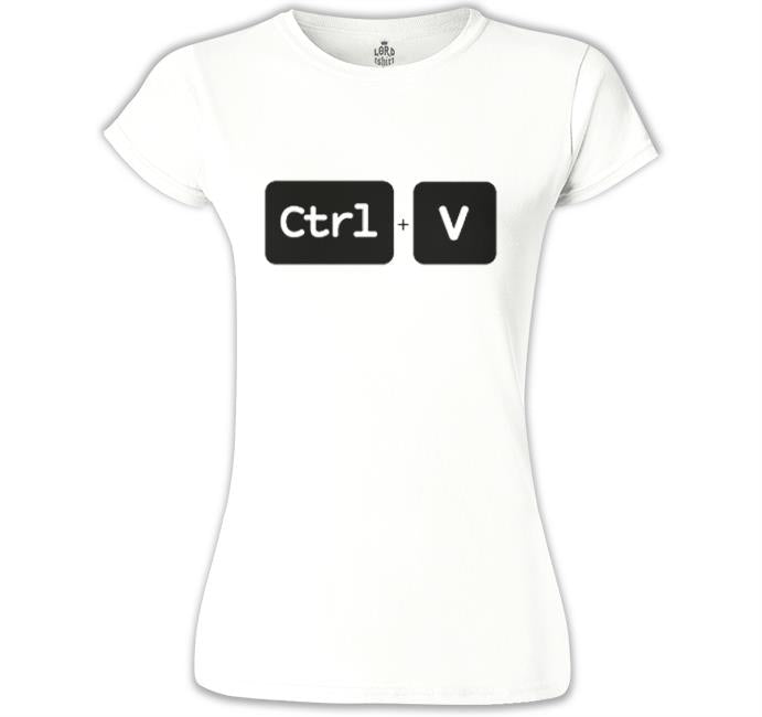 Ctrl+V White Women's Tshirt