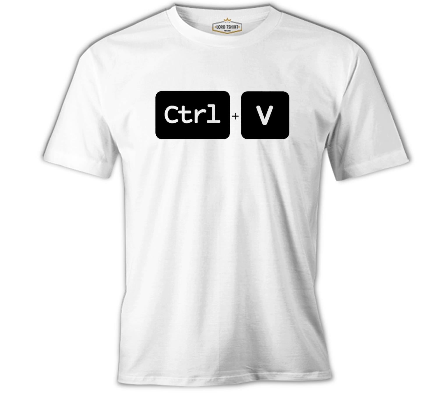 Ctrl+V Beyaz Erkek Tshirt