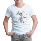 Da Vinci Man Guitar Playing Beyaz Çocuk Tshirt