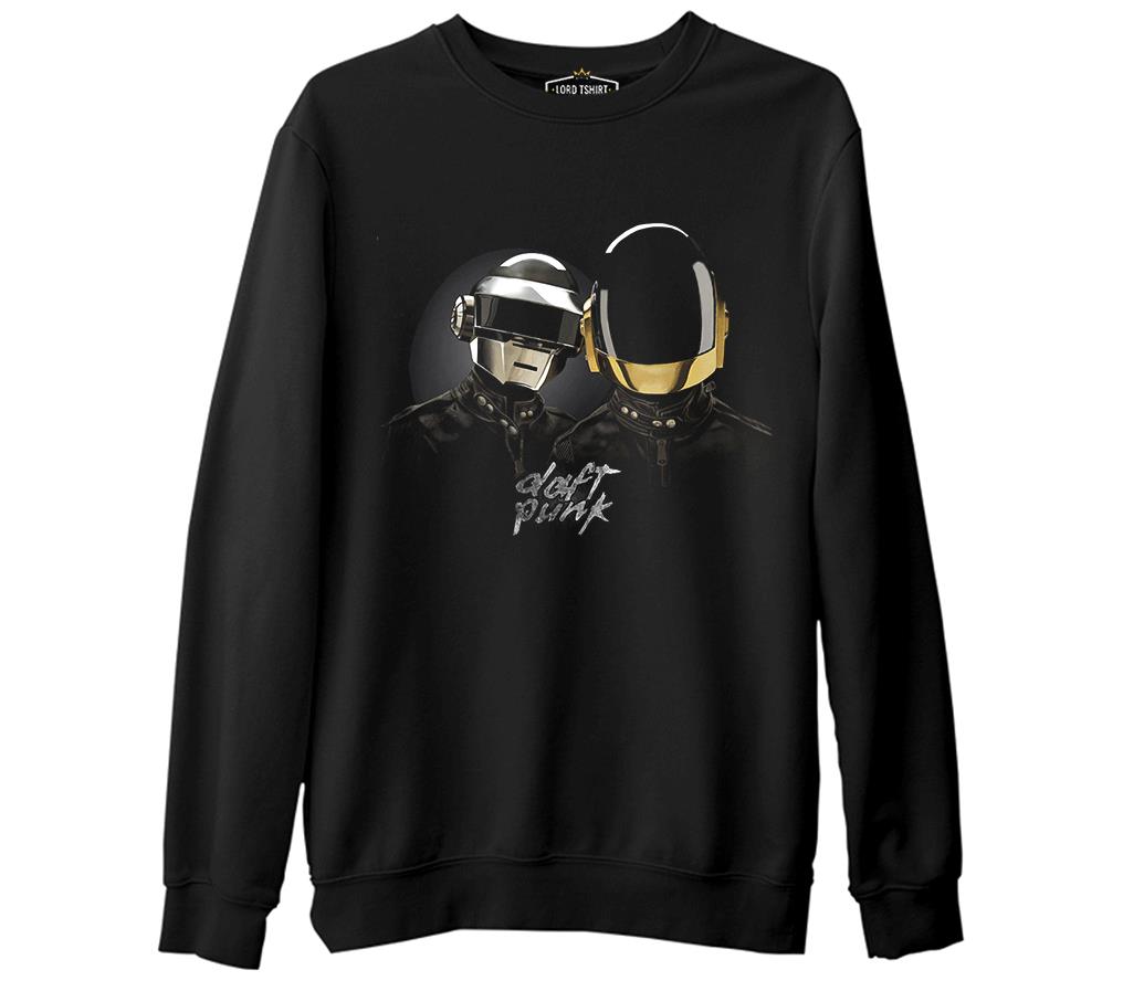 Daft Punk  Siyah Erkek Kalın Sweatshirt