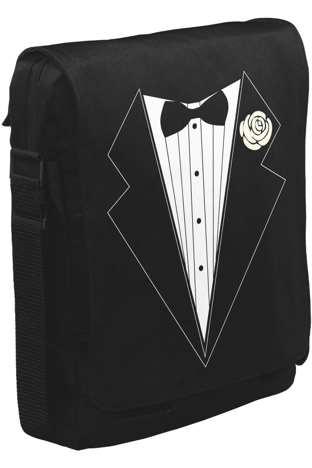Damat - Groom Suit Unisex Siyah Postacı Çanta