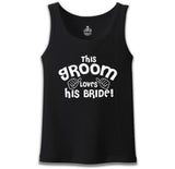 Groom - Loves His Bride Black Men's Undershirt