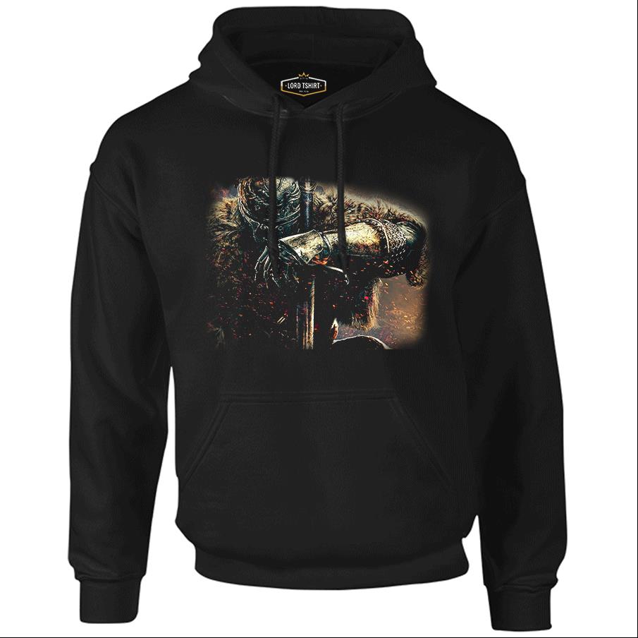Dark Souls - Frost Siyah Erkek Fermuarsız Kapşonlu