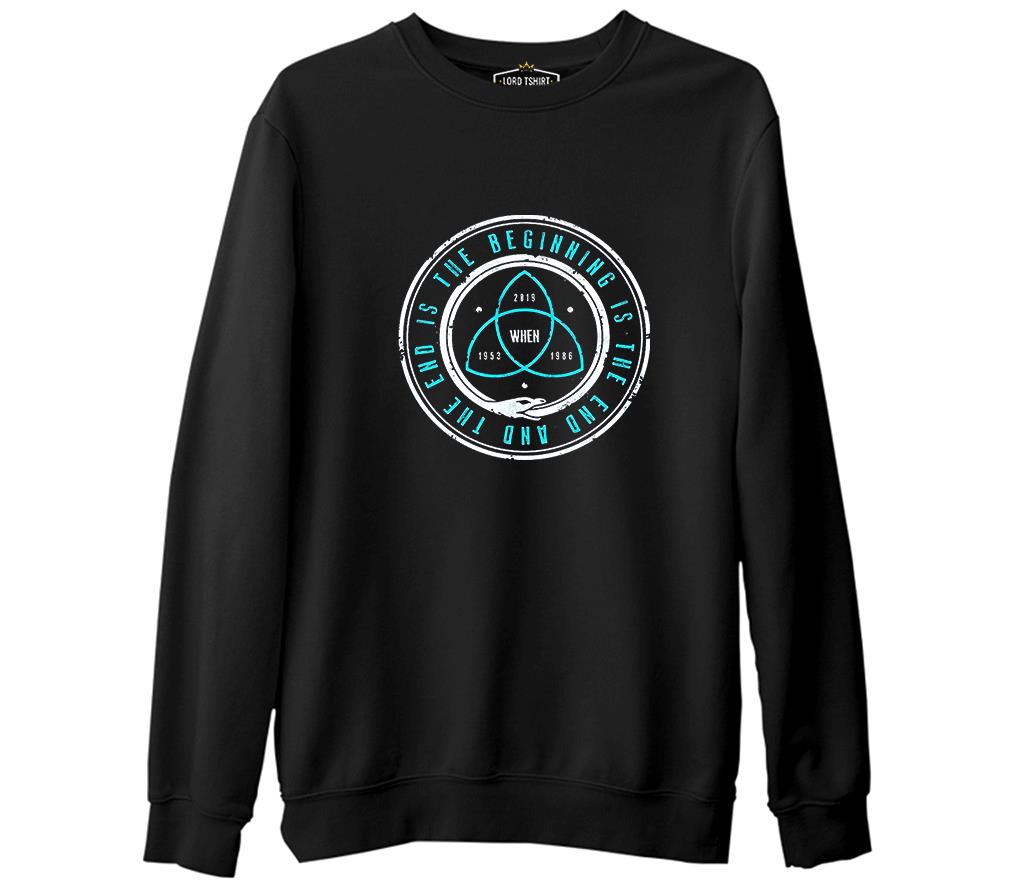 Dark - Timeline Siyah Erkek Kalın Sweatshirt