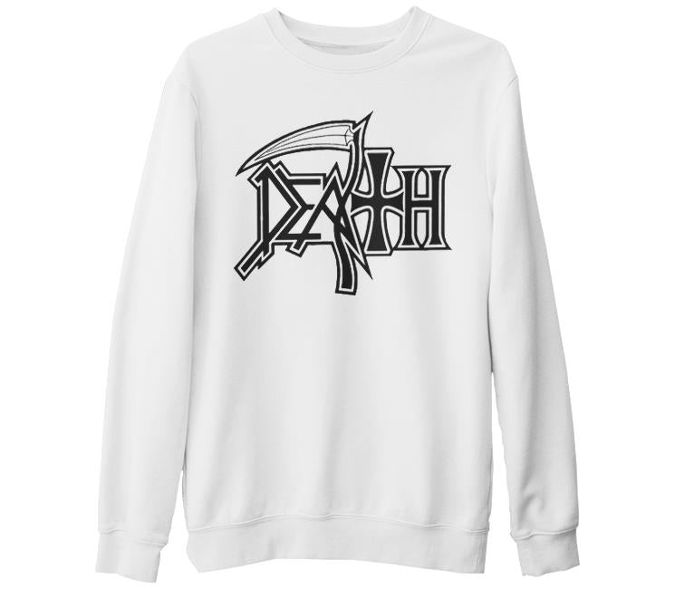 Death - Logo 4 White Thick Sweatshirt